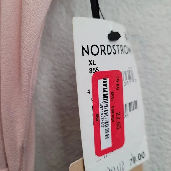 NWT Halogen Women's Wrap Dress Size XL Pink Polyester Solid Long Sleeves V-Neck - Picture 4 of 13